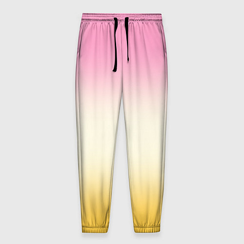 Мужские брюки Розовый бежевый желтый градиент / 3D-принт – фото 1