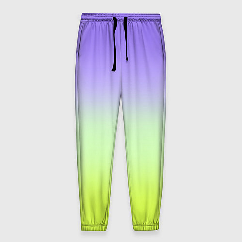 Мужские брюки Фиолетовый мятный и желто-зеленый градиент / 3D-принт – фото 1