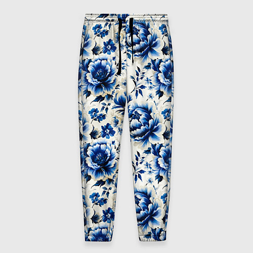 Мужские брюки Гжель узор паттерн / 3D-принт – фото 1