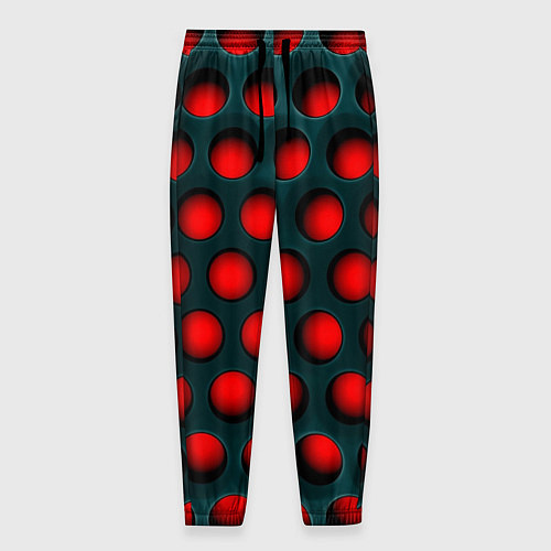 Мужские брюки Перфорация на красном трипофобия / 3D-принт – фото 1