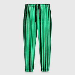 Мужские брюки Абстракция полосы зелёные