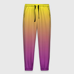 Брюки на резинке мужские Желто-фиолетовый градиент, цвет: 3D-принт