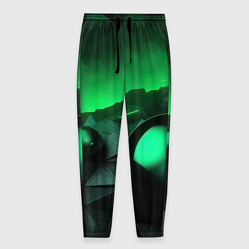 Мужские брюки Асимметрия растительного узора / 3D-принт – фото 1