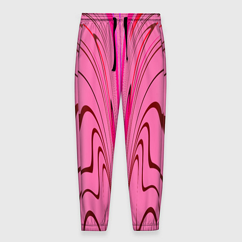 Мужские брюки Плавные линии на розовом фоне / 3D-принт – фото 1