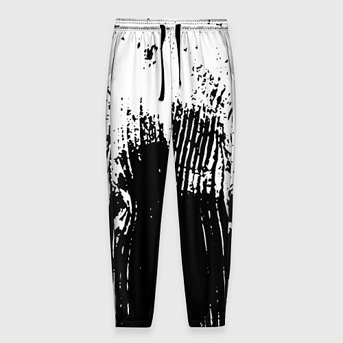 Мужские брюки Черно-белая абстракция гранж / 3D-принт – фото 1
