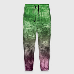 Брюки на резинке мужские Абстракция - Фиолетово-зеленый бардак, цвет: 3D-принт