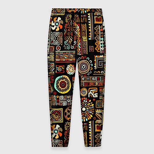 Мужские брюки Африканский этнический орнамент / 3D-принт – фото 1