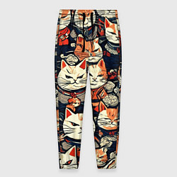 Мужские брюки Сердитые котики самураи