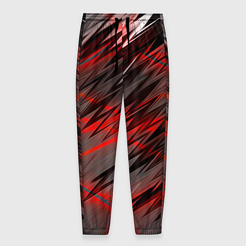 Мужские брюки Красные полосы надрезы / 3D-принт – фото 1