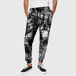 Брюки на резинке мужские Белый камуфляж, цвет: 3D-принт — фото 2