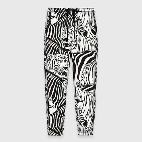 Мужские брюки Зебры и тигры / 3D-принт – фото 1