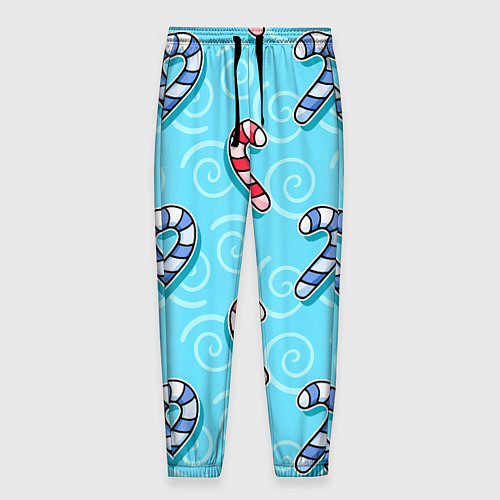 Мужские брюки Новогодний леденец трость / 3D-принт – фото 1