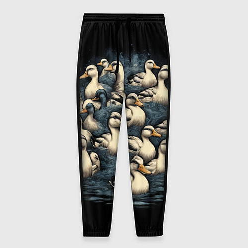 Мужские брюки Утки в пруду / 3D-принт – фото 1