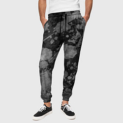 Брюки на резинке мужские Абстракция - светлое на темном, цвет: 3D-принт — фото 2