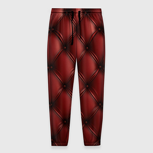 Мужские брюки Бордовая кожаная текстура / 3D-принт – фото 1