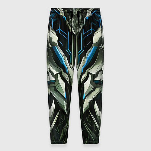 Мужские брюки Синяя кибер броня модерн / 3D-принт – фото 1