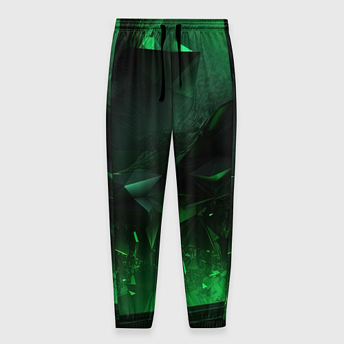 Мужские брюки Геометрическая текстурная зеленая абстракция / 3D-принт – фото 1