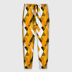 Брюки на резинке мужские White and yellow shapes, цвет: 3D-принт