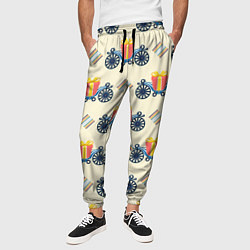 Брюки на резинке мужские Подарок на карете и ромб, цвет: 3D-принт — фото 2
