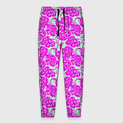 Брюки на резинке мужские Розовая гжель, цвет: 3D-принт
