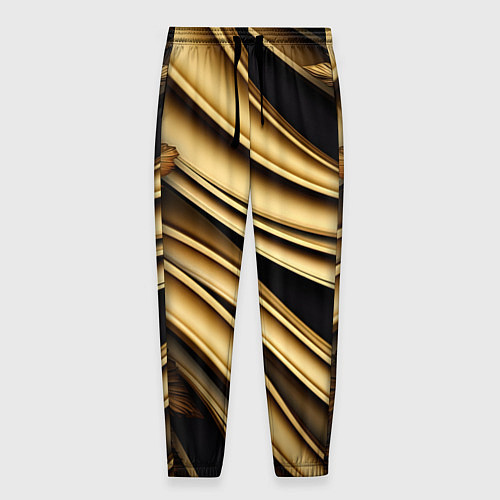 Мужские брюки Золотая объемная абстракция / 3D-принт – фото 1