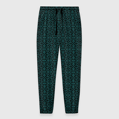 Мужские брюки Ажурный тёмно-зелёный / 3D-принт – фото 1