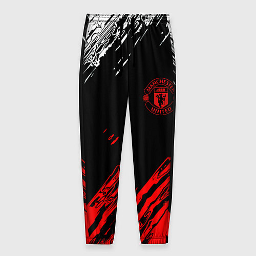 Мужские брюки ФК Манчестер Юнайтед спортивные краски / 3D-принт – фото 1