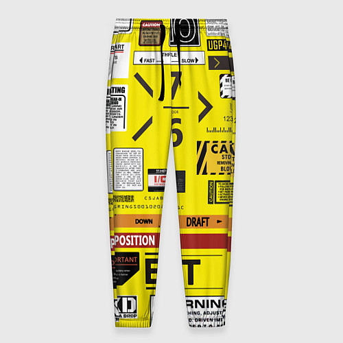 Мужские брюки Предупреждающие знаки / 3D-принт – фото 1