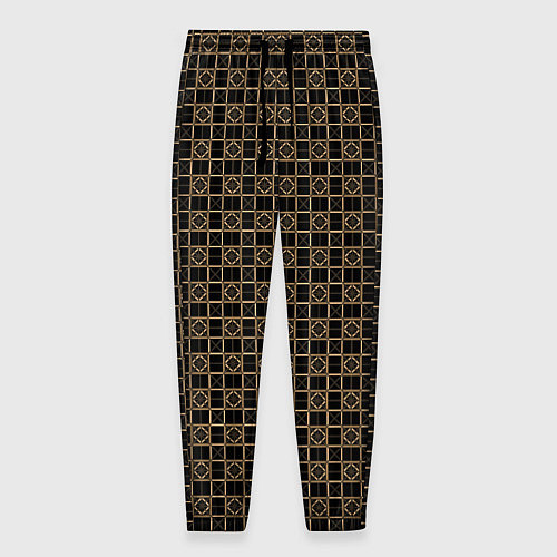 Мужские брюки Тёмно-коричневый паттерн / 3D-принт – фото 1