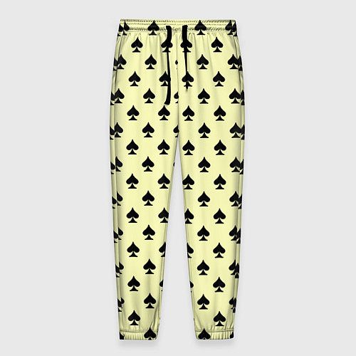 Мужские брюки Пиковая масть светло-жёлтый / 3D-принт – фото 1