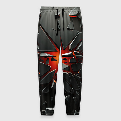 Мужские брюки Взрыв и черные камни / 3D-принт – фото 1