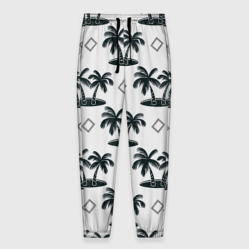 Мужские брюки Пальма и ромб / 3D-принт – фото 1