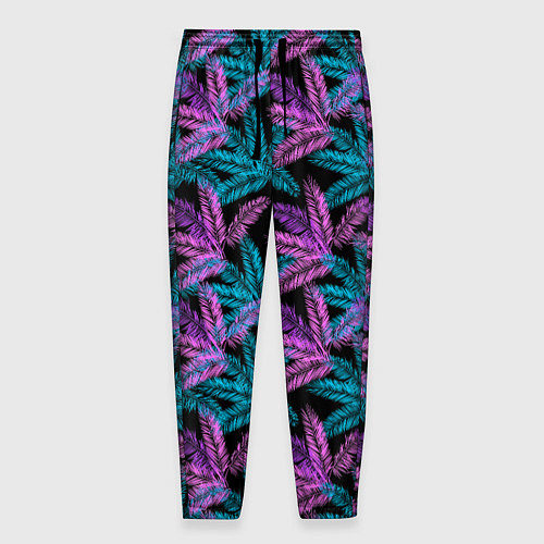 Мужские брюки Тропические пальмовые листья / 3D-принт – фото 1