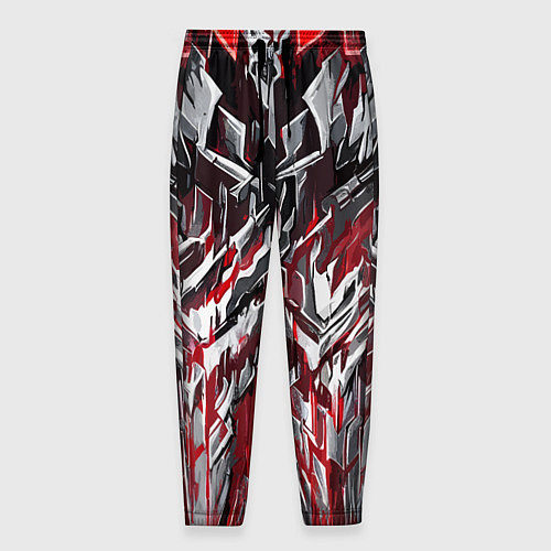 Мужские брюки Острый металл красный / 3D-принт – фото 1
