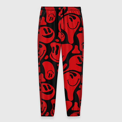 Мужские брюки Красные смайлы / 3D-принт – фото 1