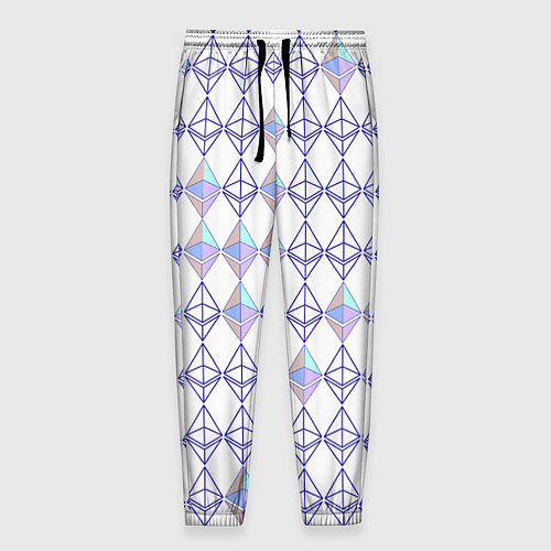 Мужские брюки Криптовалюта Ethereum на белом / 3D-принт – фото 1