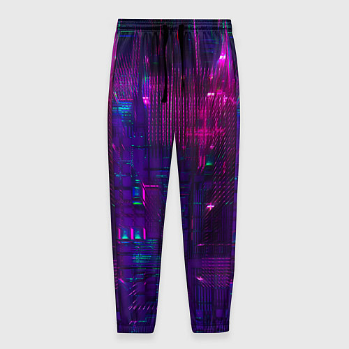 Мужские брюки Неоновые огни квадратов / 3D-принт – фото 1