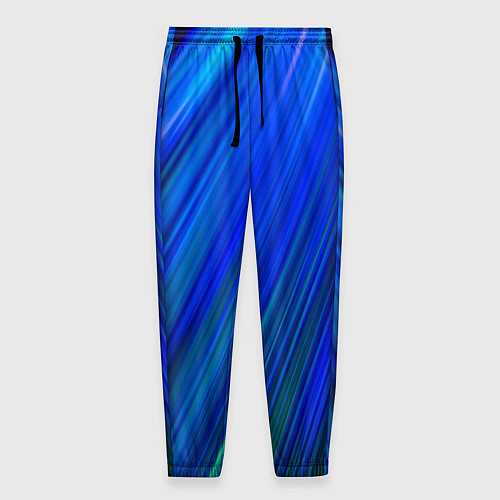Мужские брюки Неоновые синии линии / 3D-принт – фото 1