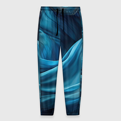 Мужские брюки Синяя абстрактная волнистая ткань / 3D-принт – фото 1