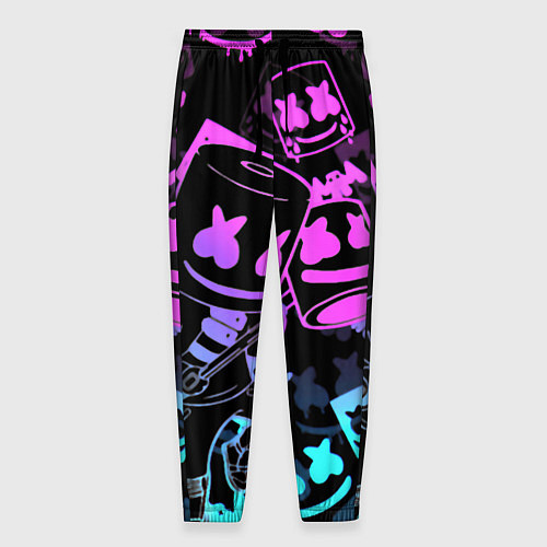 Мужские брюки Marshmello neon pattern / 3D-принт – фото 1