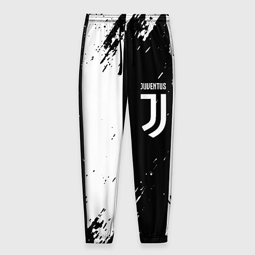 Мужские брюки Juventus краски чёрнобелые / 3D-принт – фото 1