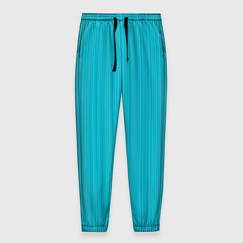 Мужские брюки Неоновый голубой полосатая рябь / 3D-принт – фото 1