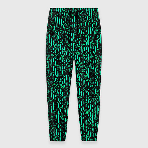Мужские брюки Абстрактный полосатый зелёный / 3D-принт – фото 1