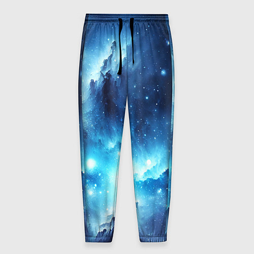 Мужские брюки Космический голубой пейзаж / 3D-принт – фото 1