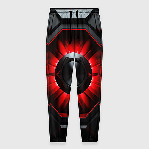 Мужские брюки Металлическая космическая конструкция с красным св / 3D-принт – фото 1