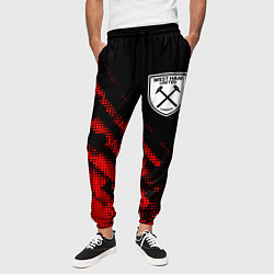 Брюки на резинке мужские West Ham sport grunge, цвет: 3D-принт — фото 2
