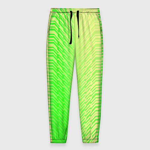 Мужские брюки Зелёные градиентные линии / 3D-принт – фото 1