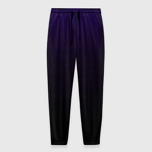 Мужские брюки Фиолетово-чёрный тёмный градиент / 3D-принт – фото 1