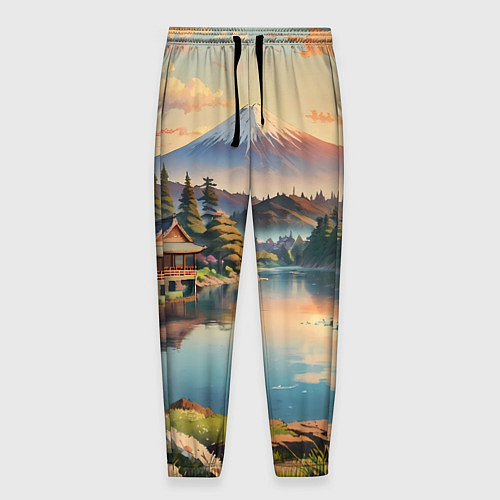 Мужские брюки Спокойный рассвет над японским горизонтом / 3D-принт – фото 1
