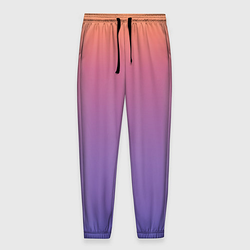 Мужские брюки Градиент закатное небо желтый фиолетовый / 3D-принт – фото 1